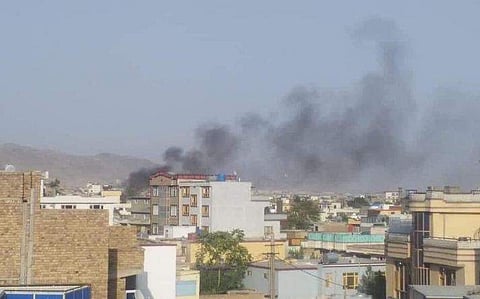 സ്ഫോടനത്തെ തുടർന്ന് പുക ഉയരുന്നു/ ഫോട്ടോ: ട്വിറ്റർ