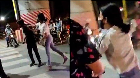 ഡ്രൈവറെ യുവതി മര്‍ദ്ദിക്കുന്നു / വീഡിയോ ദൃശ്യത്തില്‍ നിന്ന്‌