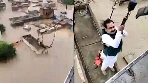 മന്ത്രി നരോത്തം മിശ്രയെ എയര്‍ലിഫ്റ്റിലൂടെ രക്ഷപ്പെടുത്തുന്നു / എഎന്‍ഐ ചിത്രം