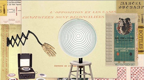 അമിത് ദത്തയുടെ വിറ്റ്ജൻസ്റ്റൈൻ പ്ലെയ്സ് ചെസ്സ് വിത്ത് മാർഷൽ ഡ്യൂഷാമ്പ് എന്ന ആനിമേഷൻ ചിത്രത്തിൽ നിന്ന്