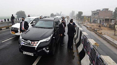 പഞ്ചാബ് സന്ദര്‍ശനത്തിനിടെപ്രധാനമന്ത്രി ഫ്ലൈഓവറിൽ കുടുങ്ങിയപ്പോൾ/ എഎൻഐ