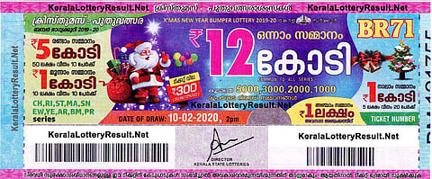 ക്രിസ്തുമസ് പുതുവത്സര ബംപര്‍ ലോട്ടറി ടിക്കറ്റ്