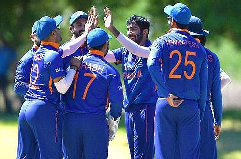 ദക്ഷിണാഫ്രിക്കയുടെ വിക്കറ്റ് വീഴ്ത്തിയ ഇന്ത്യയുടെ ആഹ്ലാദം