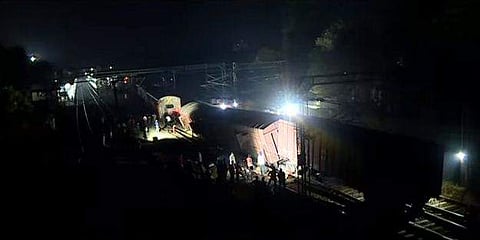 ​ട്രെയിൻ പാളം തെറ്റി/ ടെലിവിഷൻ ദൃശ്യം