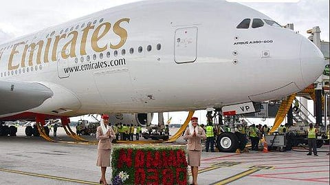 എയര്‍ബസ് എ 380 ബംഗളൂരു വിമാനത്താവളത്തില്‍/ ബിയാല്‍ ട്വീറ്റ് ചെയ്ത ചിത്രം