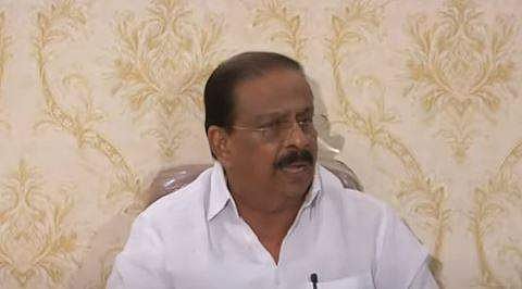 കെ സുധാകരന്‍ ഡല്‍ഹിയില്‍ വാര്‍ത്താ സമ്മേളനത്തിനിടെ