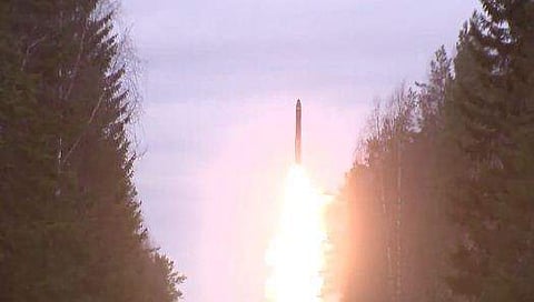 റഷ്യയുടെ ബാലിസ്റ്റിക് മിസൈല്‍ പരീക്ഷണത്തിന്റെ ദൃശ്യം