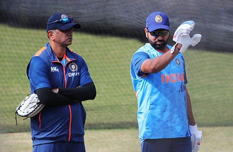 രാഹുല്‍ ദ്രാവിഡ്, രോഹിത് ശര്‍മ/എഎഫ്പി