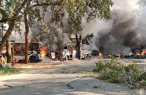 അപകടം നടന്ന സ്ഥലത്തെ ദൃശ്യം/ ട്വിറ്റര്‍