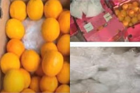 പിടികൂടിയ മയക്കുമരുന്ന്/ ടിവി ദൃശ്യം