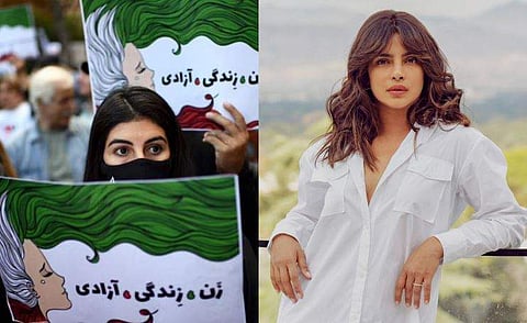 പ്രതിഷേധത്തിൽ നിന്ന്/ എഎഫ്പി, പ്രിയങ്ക ചോപ്ര/ ഫെയ്സ്ബുക്ക്