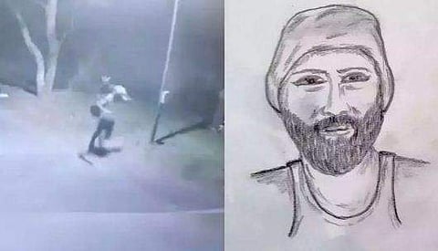 സംഭവത്തിന്റെ സിസി ടിവി ദൃശ്യവും പ്രതിയുടെ രേഖാ ചിത്രവും