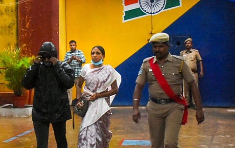 ജയില്‍ മോചിതയായ നളിനി/ പിടിഐ