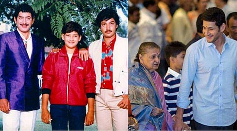 അച്ഛനും സഹോദരനുമൊപ്പം മഹേഷ് ബാബു, അമ്മയ്ക്കൊപ്പം മഹേഷ്/ ഇൻസ്റ്റ​ഗ്രാം