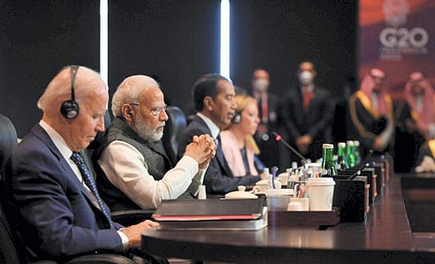 ജി 20 ഉച്ചകോടിയില്‍ പ്രധാനമന്ത്രി നരേന്ദ്രമോദി/ പിടിഐ