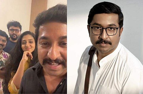 വിനീത് ശ്രീനിവാസൻ, അഭിനവ് സുന്ദർ നായക്, സുധി കോപ്പ, ആര്‍ഷ ചാന്ദിനി എന്നിവർ ഇൻസ്റ്റ​ഗ്രാം ലൈവിൽ എത്തിയപ്പോൾ/ വിഡിയോ സ്ക്രീൻഷോട്ട്