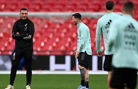 മെസി, സ്‌കലോനി/ഫോട്ടോ: എഎഫ്പി