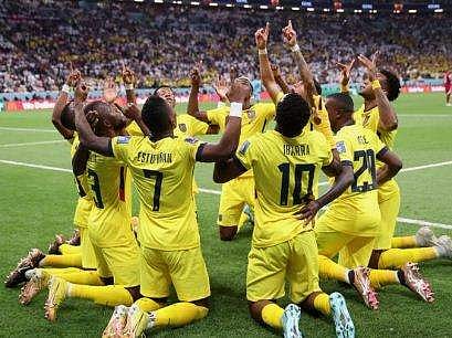 ആദ്യ ഗോള്‍ നേടിയ ഇക്വഡോറിന്റെ സന്തോഷ പ്രകടനം, image credit: FIFA World Cup