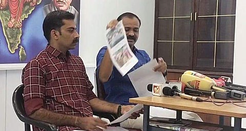 വി വി രാജേഷിന്റെ വാര്‍ത്താസമ്മേളനം/ ഫെയ്‌സ്ബുക്ക്