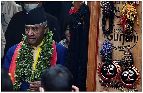 ഷേര്‍ ബഹദൂര്‍ ദ്യൂബെ ഇന്ത്യാ സന്ദര്‍ശന വേളയില്‍/ എഎഫ്പി