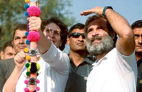 കോൺ​ഗ്രസ് നേതാവ് രാഹുൽ ​ഗാന്ധിയുടെ ഭാരത്  ജോഡോ യാത്രയിൽ പങ്കുചേർന്ന് പ്രിയങ്ക ​ഗാന്ധി/ ചിത്രം: പിടിഐ