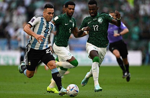 സൗദിക്കെതിരെ ലൗതാരോ മാര്‍ട്ടിനസിന്റെ മുന്നേറ്റം/ഫോട്ടോ: എഎഫ്പി