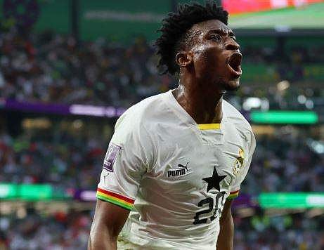 ഘാനയ്ക്കായി ഇരട്ട ഗോള്‍ നേടിയ കുഡൂസിന്റെ ആഹ്ലാദം/ ട്വിറ്റര്‍