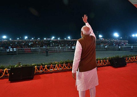 ബിജെപി യോഗത്തില്‍ പ്രധാനമന്ത്രി നരേന്ദ്രമോദി സംസാരിക്കുന്നു