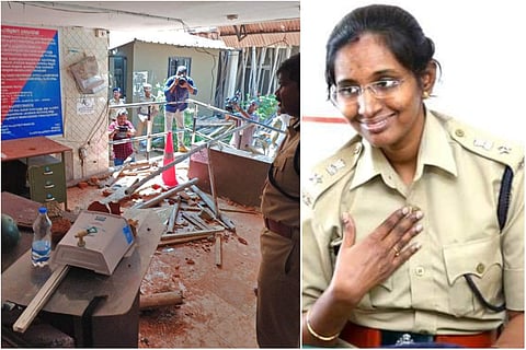 സമരക്കാര്‍ തകര്‍ത്ത പൊലീസ് സ്റ്റേഷന്‍, ഡിഐജി നിശാന്തിനി