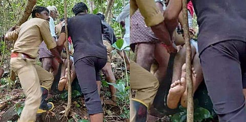 വിദ്യാര്‍ത്ഥിയെ രക്ഷപ്പെടുത്തുന്നു