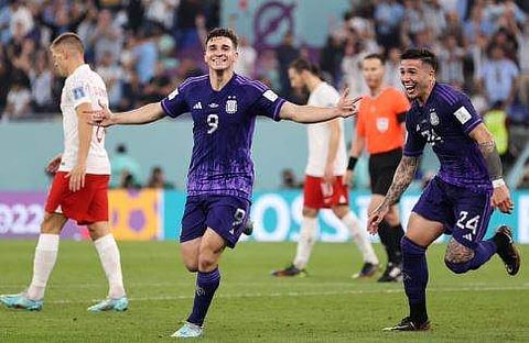 ഗോള്‍ നേടിയ ജുലിയന്‍ അല്‍വാരെസിന്റെ ആഹ്ലാദ പ്രകടനം, image credit: fifa world cup