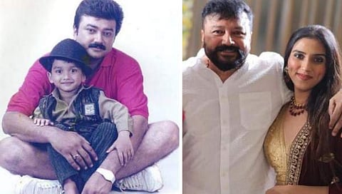 ജയറാമും കാളിദാസും കുട്ടിക്കാല ചിത്രം, ജയറാം മാളവികയ്ക്കൊപ്പം/ ഇൻസ്റ്റ​ഗ്രാം