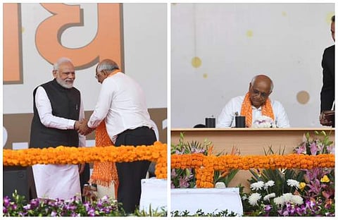 ഭൂപേന്ദ്ര പട്ടേലിന്റെ സത്യപ്രതിജ്ഞ ചടങ്ങില്‍നിന്ന്/ബിജെപി ട്വിറ്റര്‍