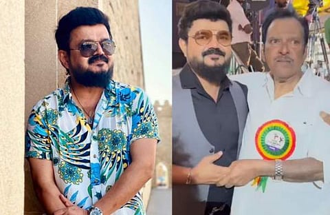 നാദിർഷ/ ഫെയ്സ്ബുക്ക്, നാദിർഷയെ ഹരിഹരൻ അഭിനന്ദിക്കുന്നതിന്റെ വിഡിയോ ദൃശ്യം