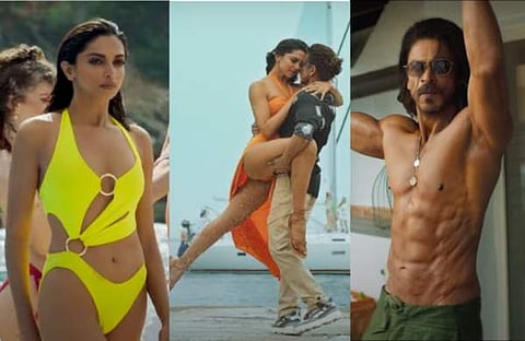 ദീപികയും ഷാരുഖ് ഖാനും പത്താനിലെ ഗാനത്തില്‍/ വിഡിയോ സ്‌ക്രീന്‍ഷോട്ട്‌