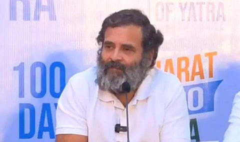 രാഹുല്‍ഗാന്ധി കഴിഞ്ഞ ദിവസം നടത്തിയ വാര്‍ത്താ സമ്മേളനത്തിനിടെ / ട്വിറ്റര്‍