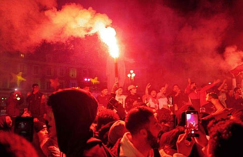 മൊറോക്കോയുടെ ജയം സ്‌പെയ്‌നില്‍ ആഘോഷിക്കുന്നവര്‍/ഫോട്ടോ: എഎഫ്പി