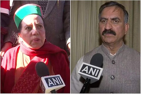 പ്രതിഭാ സിങ്ങ്, സുഖ് വിന്ദര്‍ സിങ് സുഖു/ എഎന്‍ഐ