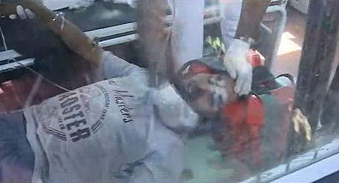 കഞ്ചിക്കോട് എത്തിച്ച ബാബുവിനെ ആംബുലന്‍സില്‍ ആശുപത്രിയിലേക്ക് കൊണ്ടുപോകുന്നു