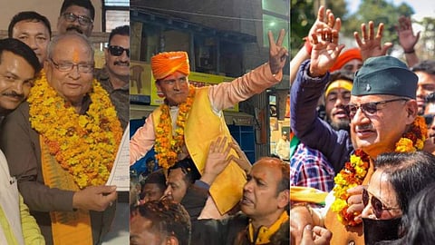 ബന്‍സിധര്‍ ഭഗത്, ധന്‍ സിങ് റാവത്ത്, ഗണേഷ് ജോഷി / ട്വിറ്റർ ചിത്രം