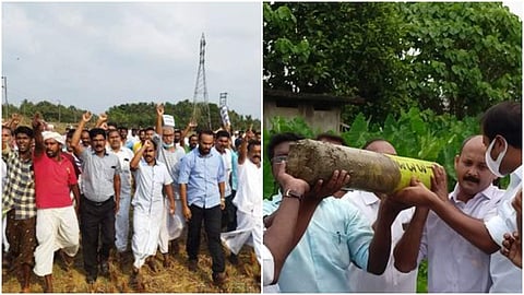 കെ റെയില്‍ പദ്ധതിക്കായി കല്ലിടുന്നതിനെതിരെ പ്രതിഷേധം