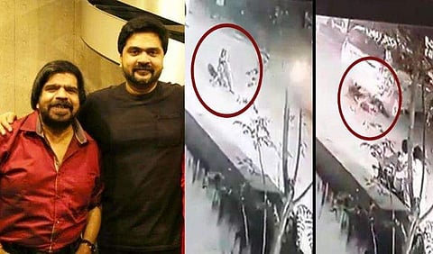 രാജേന്ദറും മകൻ ചിമ്പുവും, യാചകനെ കാർ ഇടിക്കുന്നതിന്റെ സിസിടിവി ദൃശ്യങ്ങൾ