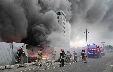 റഷ്യൻ സൈനിക ആക്രമണത്തിൽ നിന്ന്/ പിടിഐ ചിത്രം
