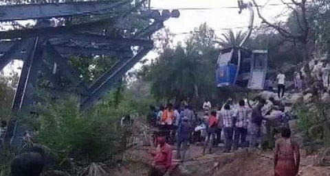 ഝാര്‍ഖണ്ഡില്‍ റോപ്പ് വേ അപകടം നടന്ന സ്ഥലം, എഎന്‍ഐ