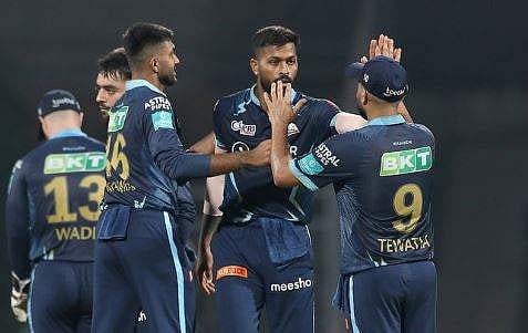 ഗുജറാത്ത് ടൈറ്റന്‍സിന്റെ ആഹ്ലാദ പ്രകടനം: image credit/Indian Premier League