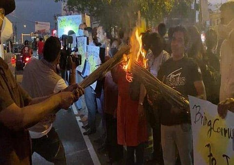 സര്‍ക്കാരിനെതിരെ ശ്രീലങ്കയില്‍ നടന്ന പ്രതിഷേധം