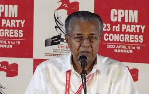സിപിഎം പാര്‍ട്ടി കോണ്‍ഗ്രസില്‍ പിണറായി വിജയന്‍ സംസാരിക്കുന്നു