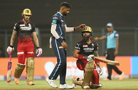 ഹര്‍ദിക് പാണ്ഡ്യ, വിരാട് കോഹ്‌ലി, ഡുപ്ലെസിസ്/ഫോട്ടോ: പിടിഐ