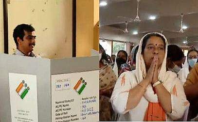 വോട്ട് രേഖപ്പെടുത്തി ജോ ജോസഫ്, ഉമാ തോമസ് കലൂർ പള്ളിയിൽ/ വിഡിയോ സ്ക്രീൻഷോട്ട്