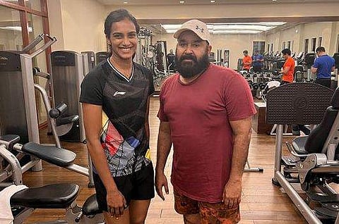 മോഹന്‍ലാല്‍, പി വി സിന്ധു/ഫോട്ടോ: ഇന്‍സ്റ്റഗ്രാം